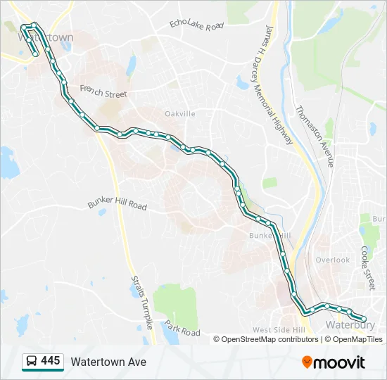 445 Bus Line Map