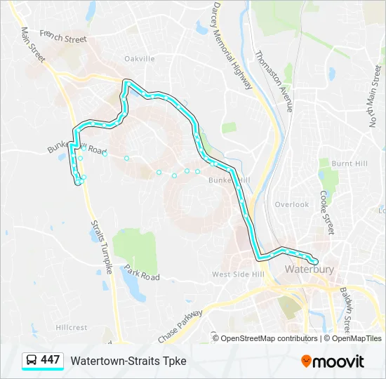 447 Bus Line Map
