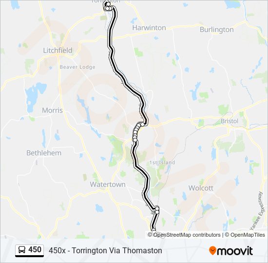 Mapa de 450 de autobús