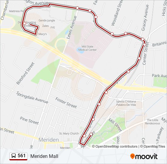 561 bus Line Map