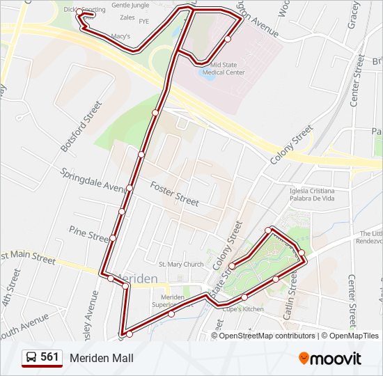 561 bus Line Map