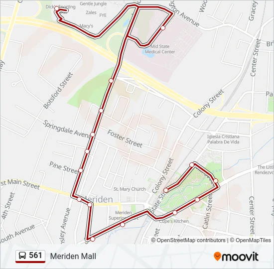 561 Bus Line Map