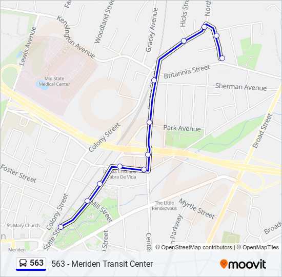 Mapa de 563 de autobús