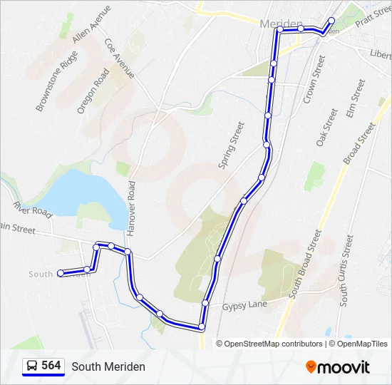 564 Bus Line Map