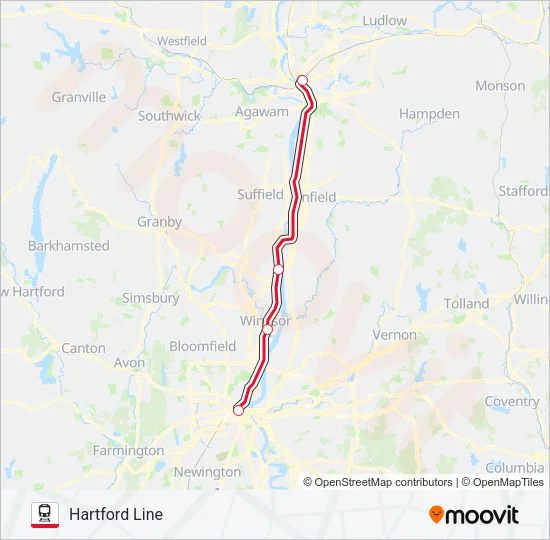 HARTFORD LINE Train Line Map
