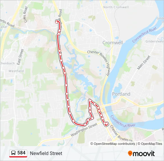 584 Bus Line Map