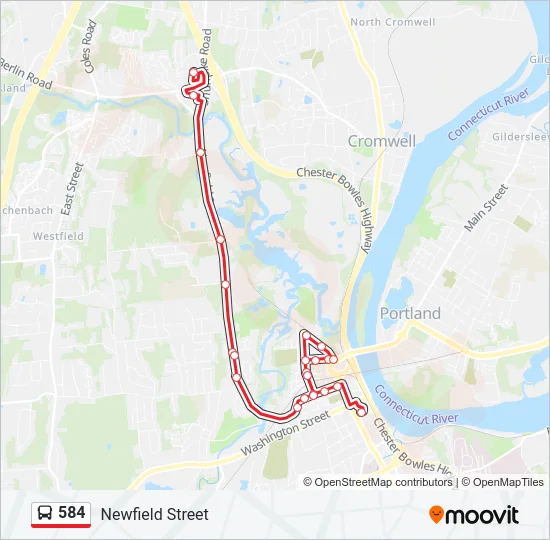 584 Bus Line Map