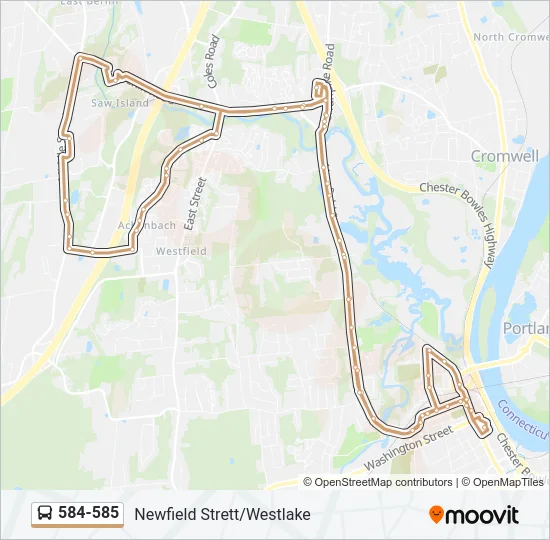 584-585 Bus Line Map