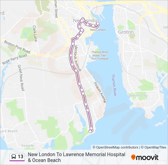 13 Bus Line Map