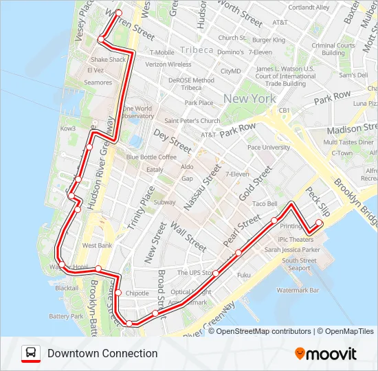DOWNTOWN CONNECTION Bus Line Map