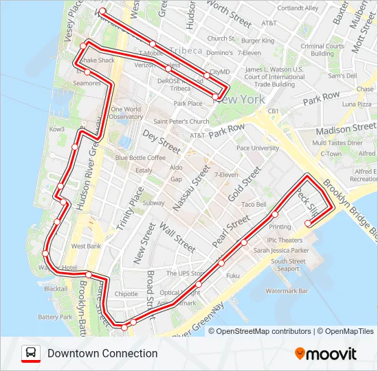DOWNTOWN CONNECTION Bus Line Map