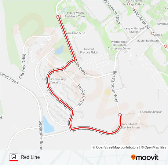 RED LINE Bus Line Map