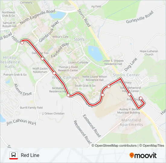 RED LINE Bus Line Map