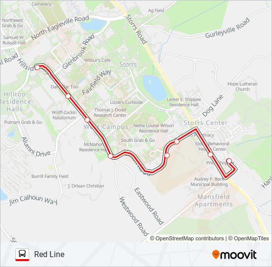 Mapa de RED LINE de autobús