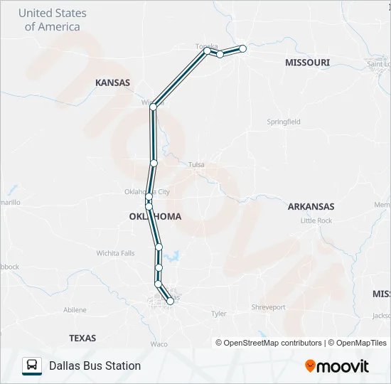 GREYHOUND US0136 Bus Line Map