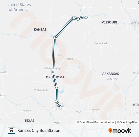 GREYHOUND US0136 Bus Line Map