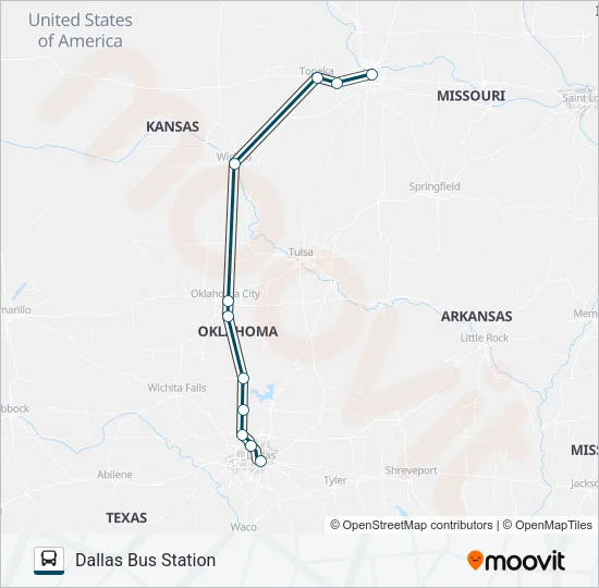 GREYHOUND US1142 Bus Line Map