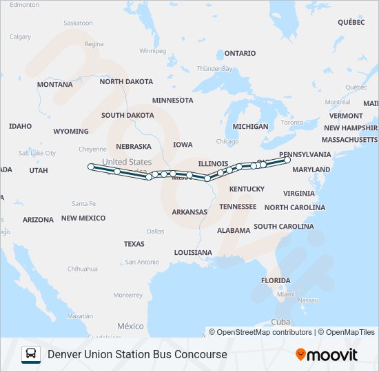 GREYHOUND US1200 Bus Line Map