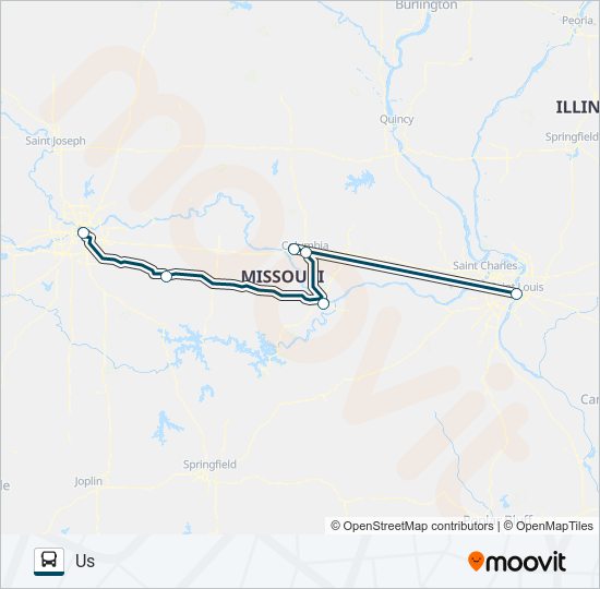 Mapa de GREYHOUND US0175S de autobús