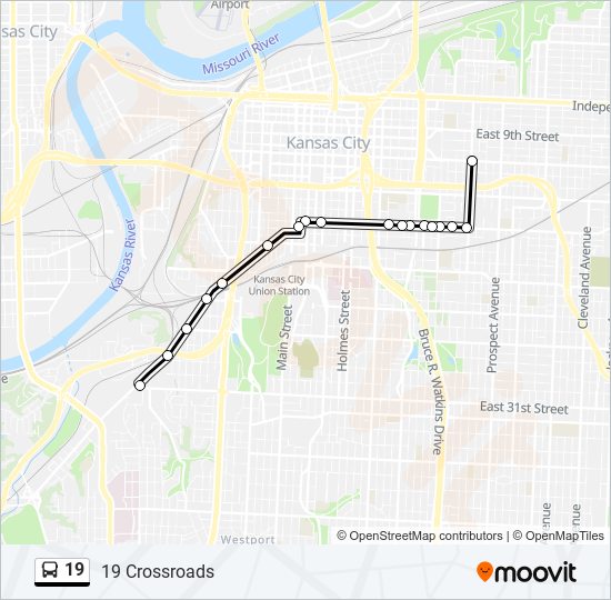 19 bus Line Map