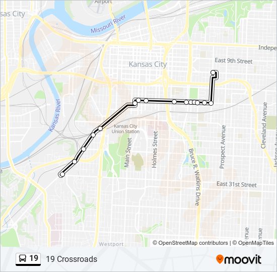 19 bus Line Map