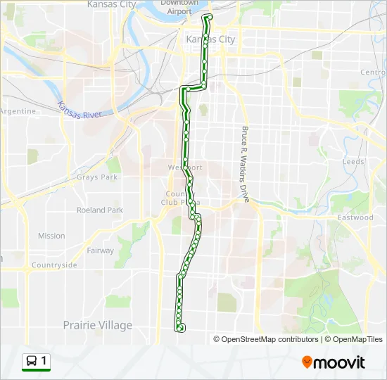 1 Bus Line Map