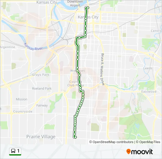 1 Bus Line Map