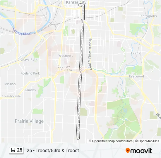 25 Bus Line Map