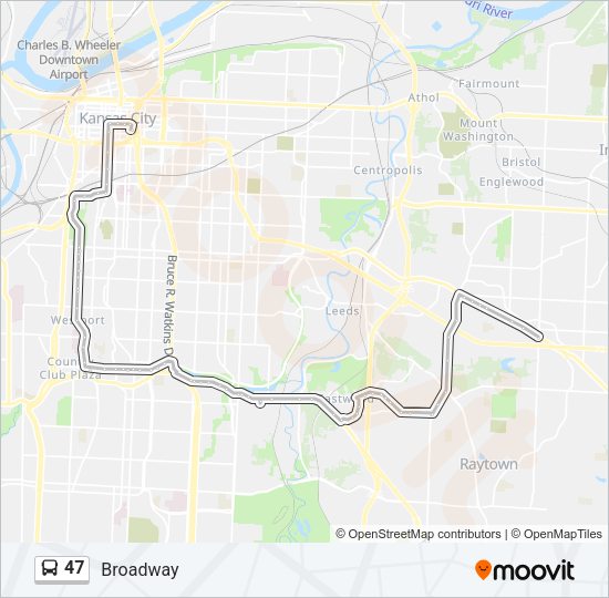 47 bus Line Map