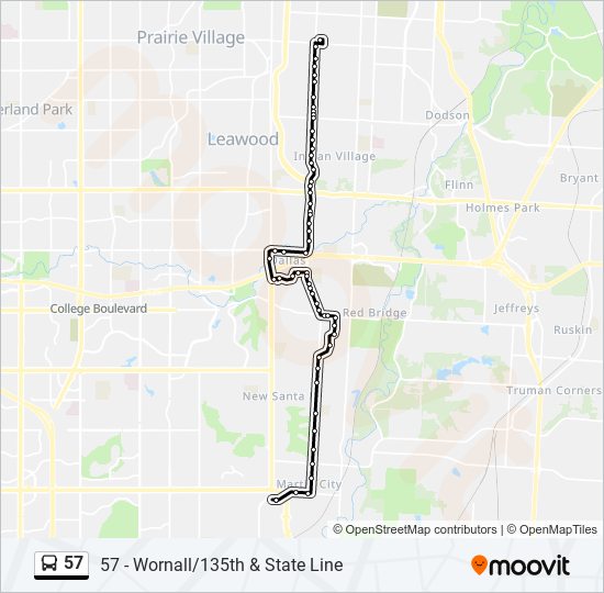 57 bus Line Map