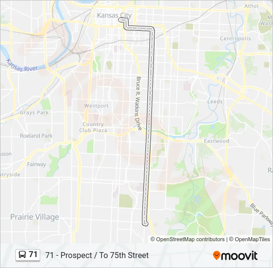 71 Bus Line Map