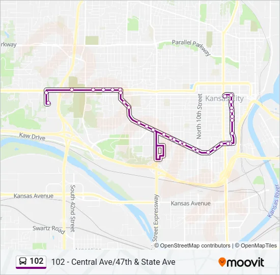 102 Bus Line Map