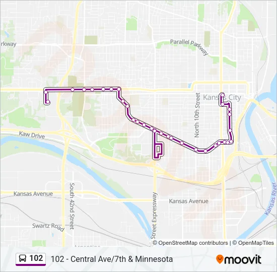 102 Bus Line Map