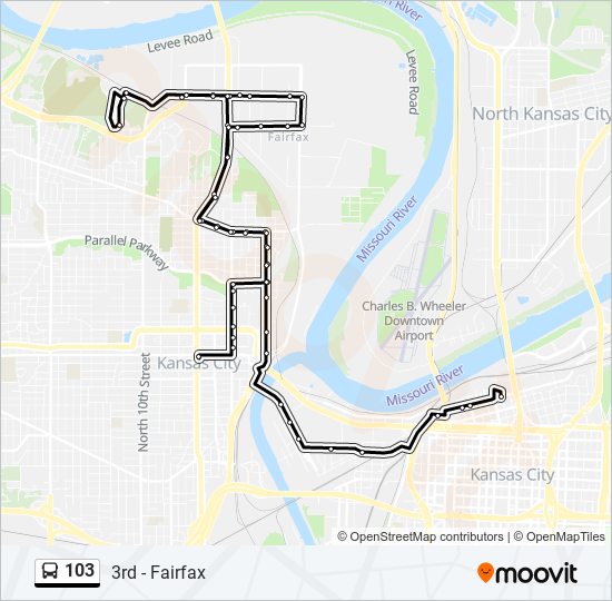 103 bus Line Map