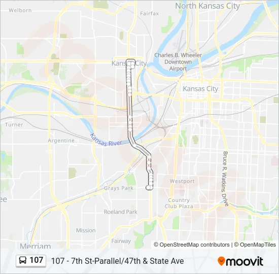 107 Bus Line Map