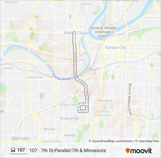 107 Bus Line Map