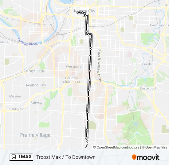 Mapa de TMAX de autobús