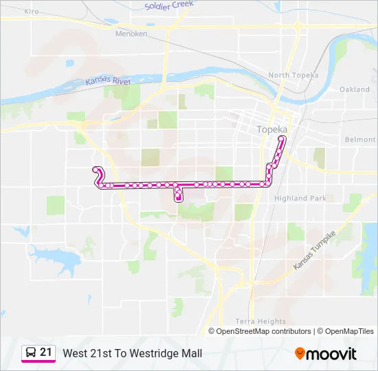21 Bus Line Map