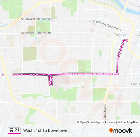 21 Bus Line Map