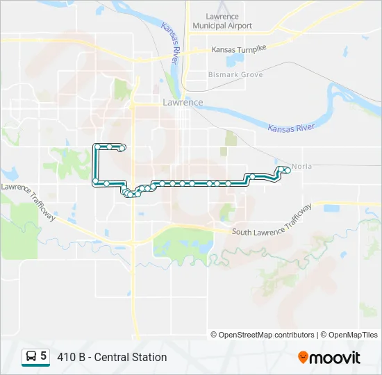 5 Bus Line Map