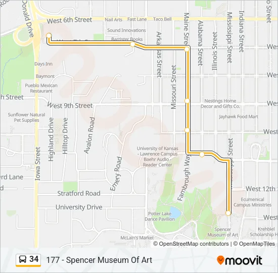 34 Bus Line Map