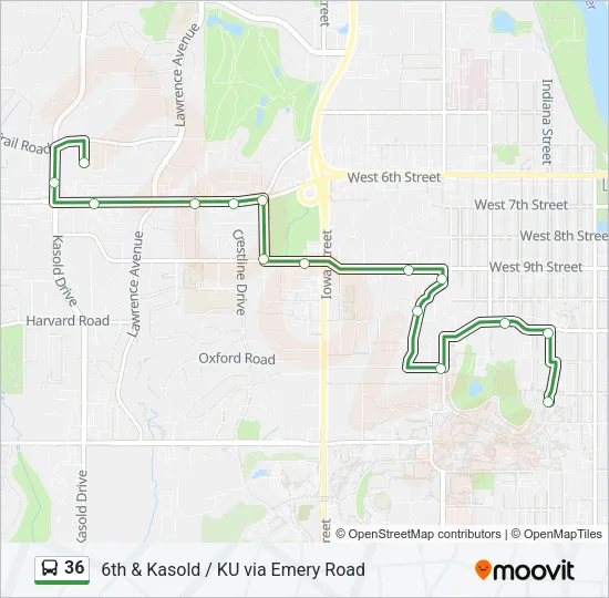 36 Bus Line Map