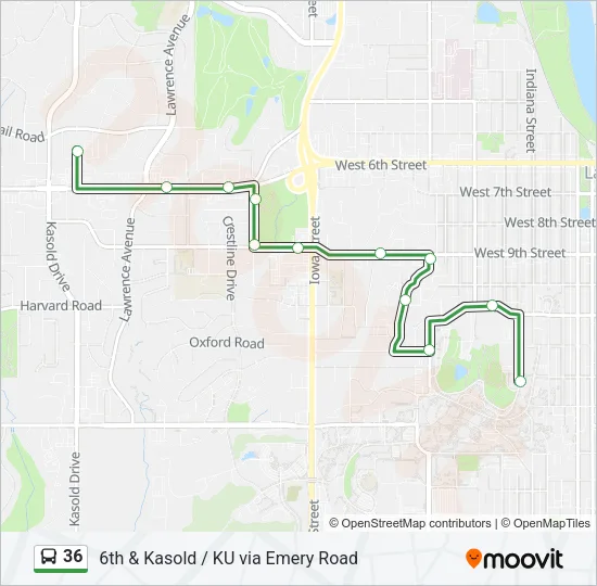 36 Bus Line Map