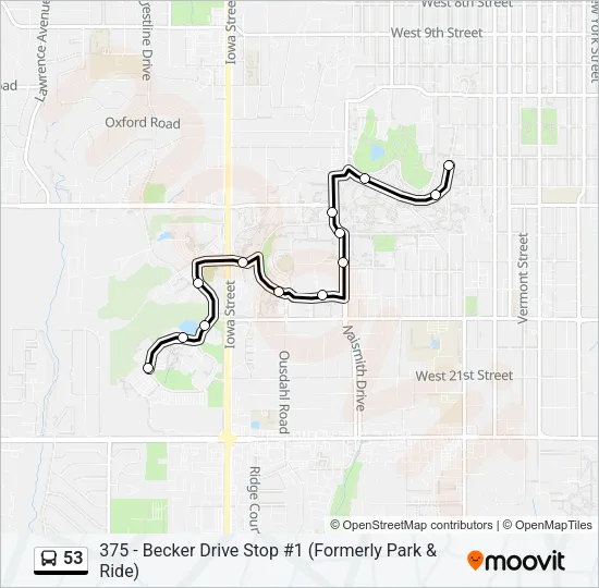53 Bus Line Map