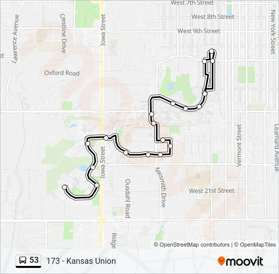 53 Bus Line Map