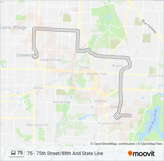 75 Bus Line Map