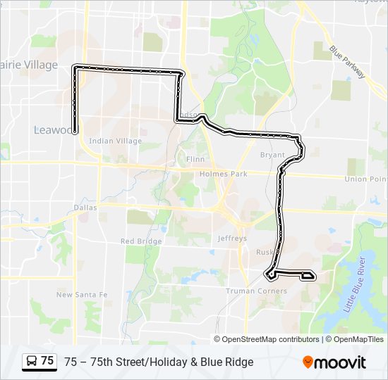 Mapa de 75 de autobús