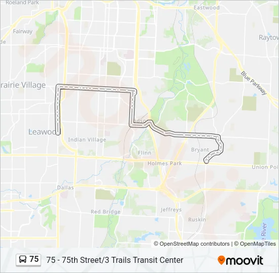 75 Bus Line Map