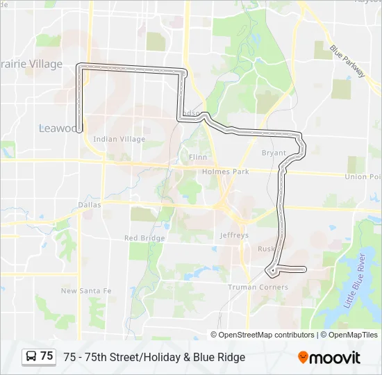 75 Bus Line Map