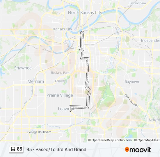 85 bus Line Map